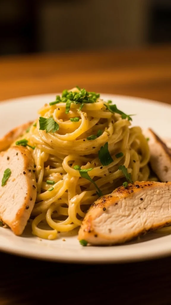1. Creamy Garlic Chicken Pasta