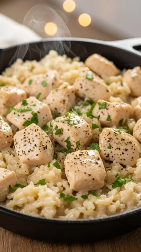 2. Creamy Chicken and Rice Skillet