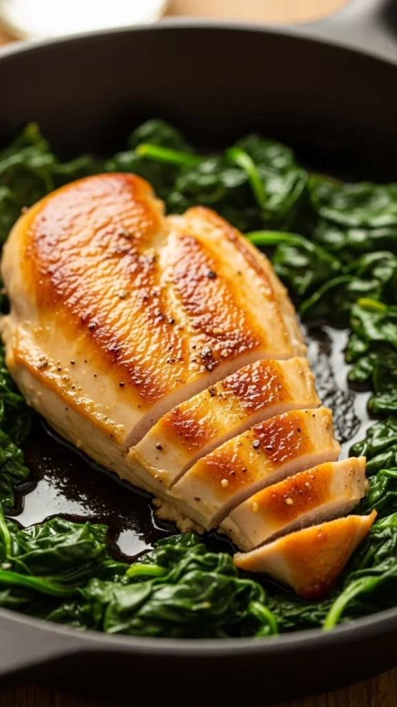 2. Pan-Seared Chicken with Spinach