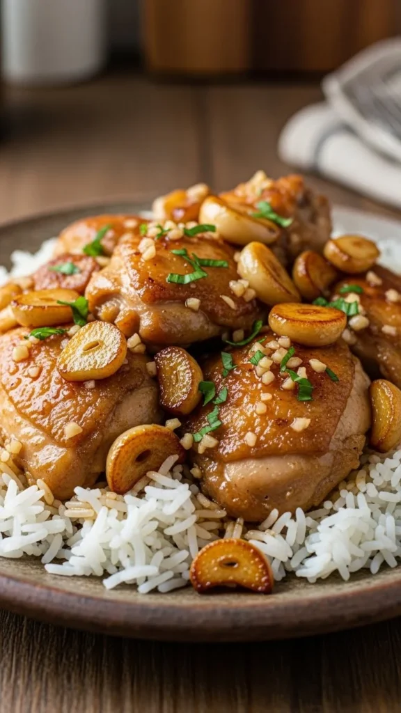 3. Garlic Chicken and Rice