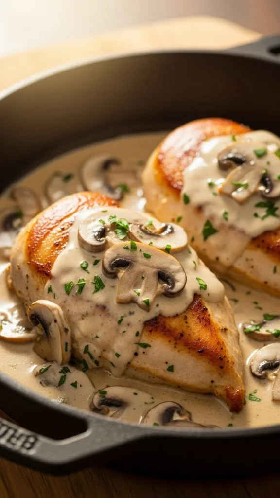 4. Creamy Mushroom Chicken Skillet