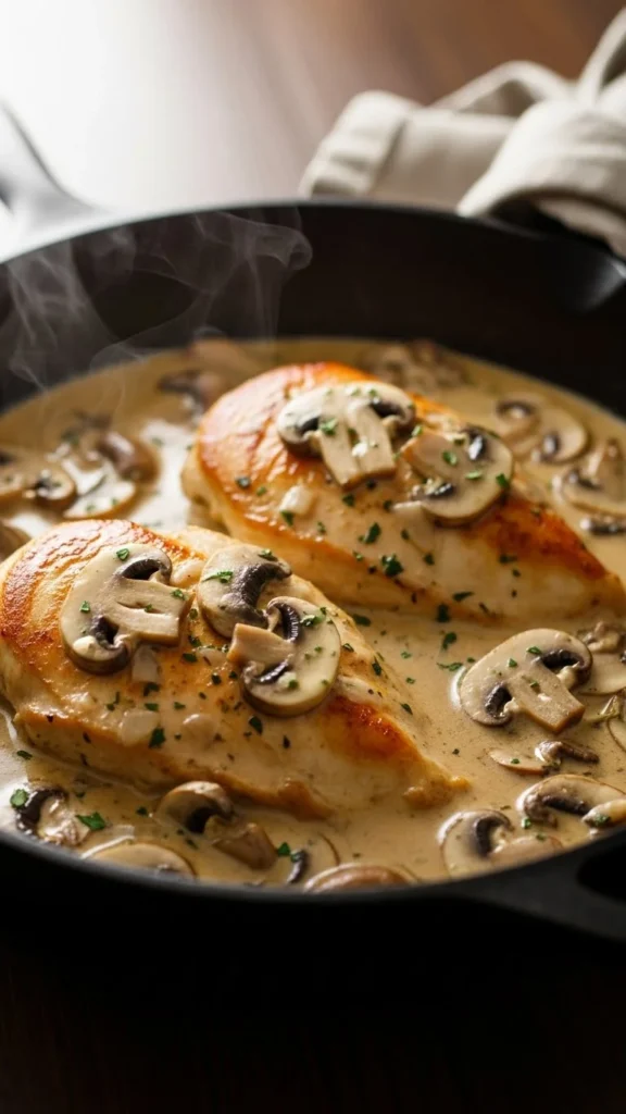 4. Creamy Mushroom Skillet Chicken