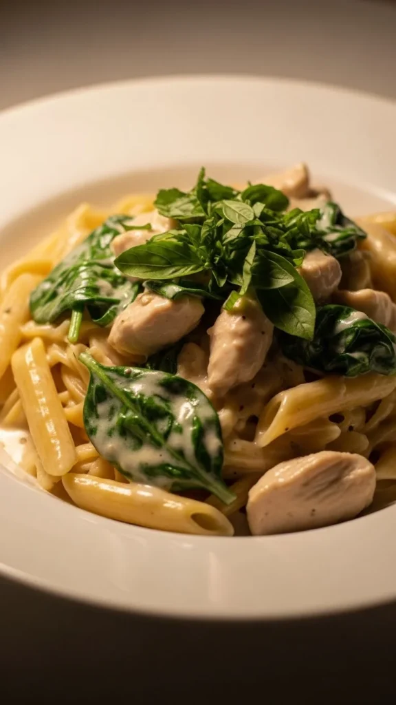 5. Creamy Spinach Chicken Pasta