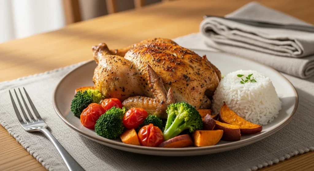 2. Plated serving of 30-Minute Baked Chicken Recipe ready to eat