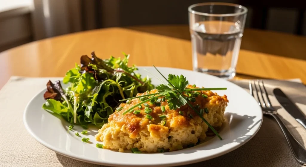 2. Plated serving of Chicken Casserole Freezer Meals for Stress-Free Dinners ready to eat