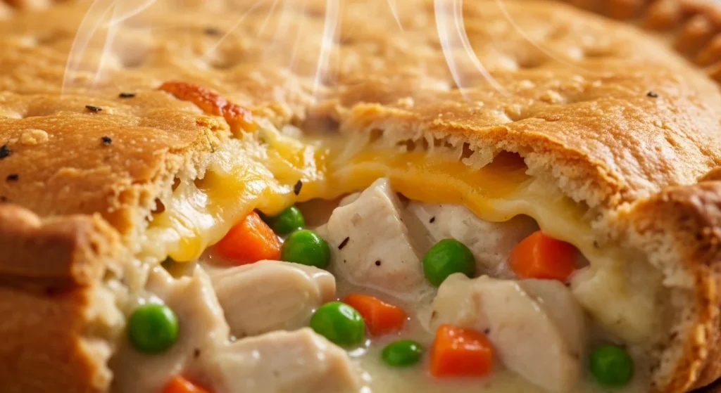 3. Close-up of Southern-Style Chicken Casserole showing creamy filling and crispy cracker topping